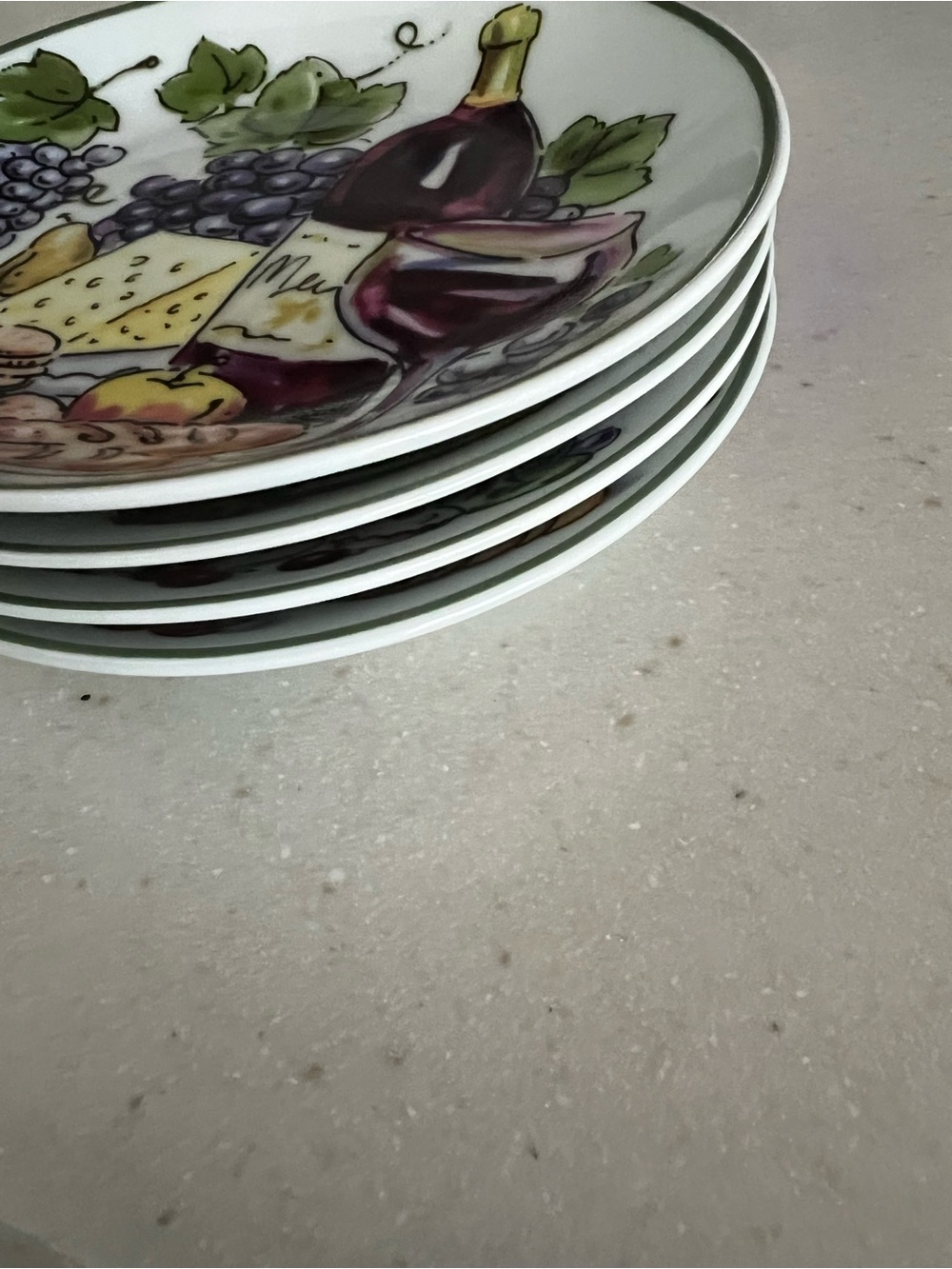 Mega Sale! Decorative Cheese & Wine Ceramic Plate set of 8 plates—NWOT! - Picture 8 of 9